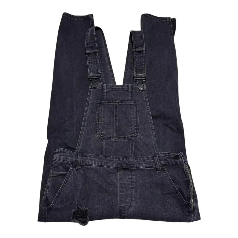 Dollhouse Black Cotton Blend Straight Leg Overalls‎ Women’s 13 33x27.5